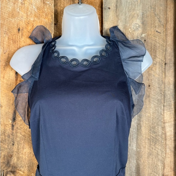 Elie Tahari Blue Fit and Flare Dress - Size 0 - Picture 2 of 13